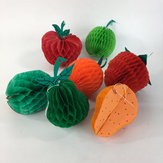 Small Honeycomb Mexican Fruit Fiesta Zinnia Folk Arts Orange  