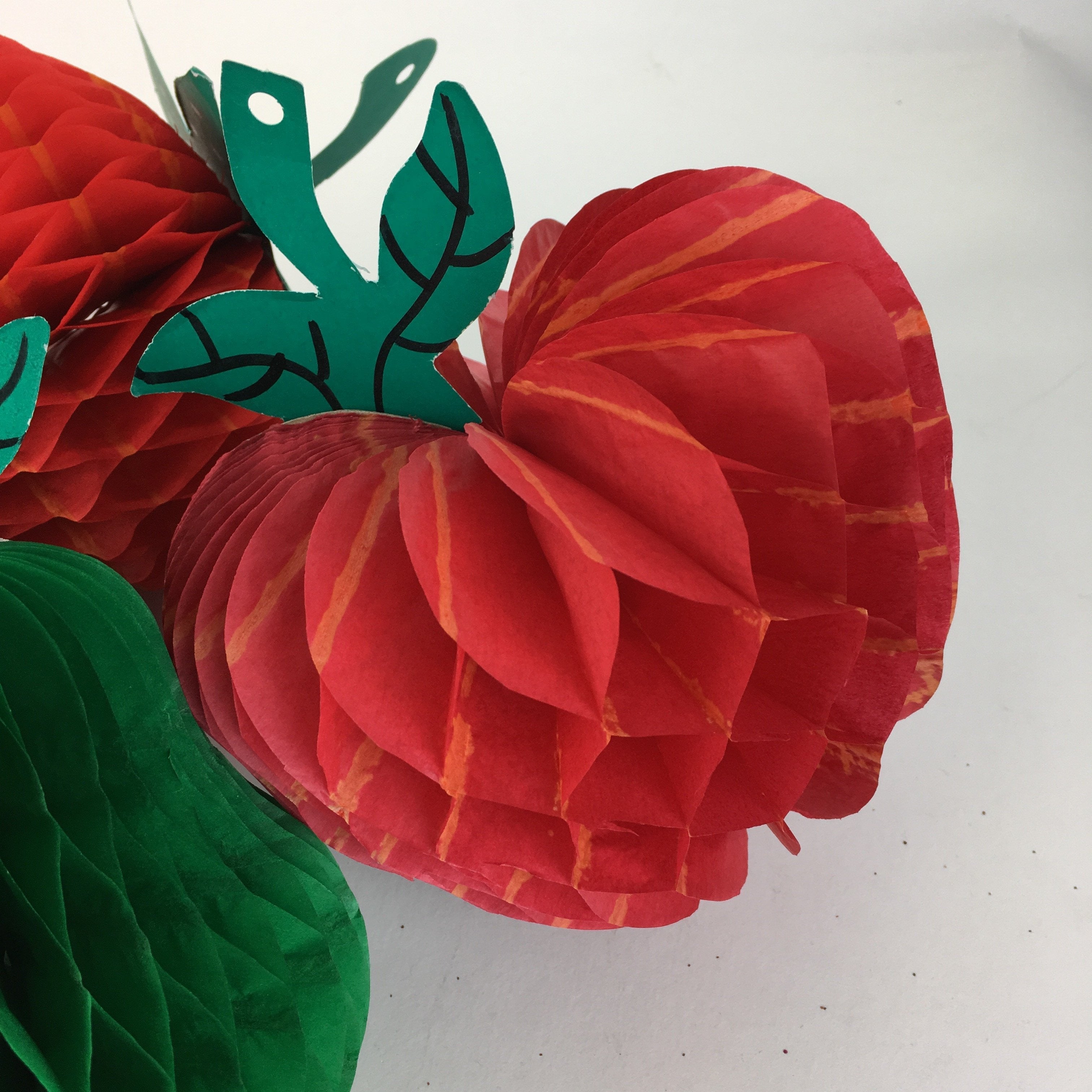 Small Honeycomb Mexican Fruit Fiesta Zinnia Folk Arts Red Apple  