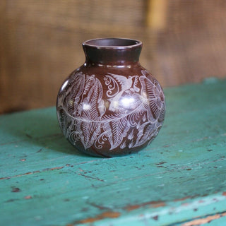 Small Huancito Ceramic Vases Ceramics Zinnia Folk Arts Brown  