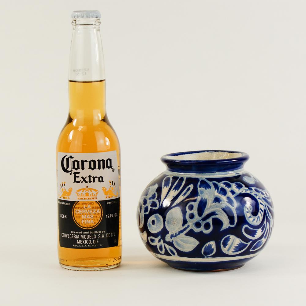 Small Round Mexican Talavera Flower Vases, Ready to Ship Ceramics Zinnia Folk Arts   