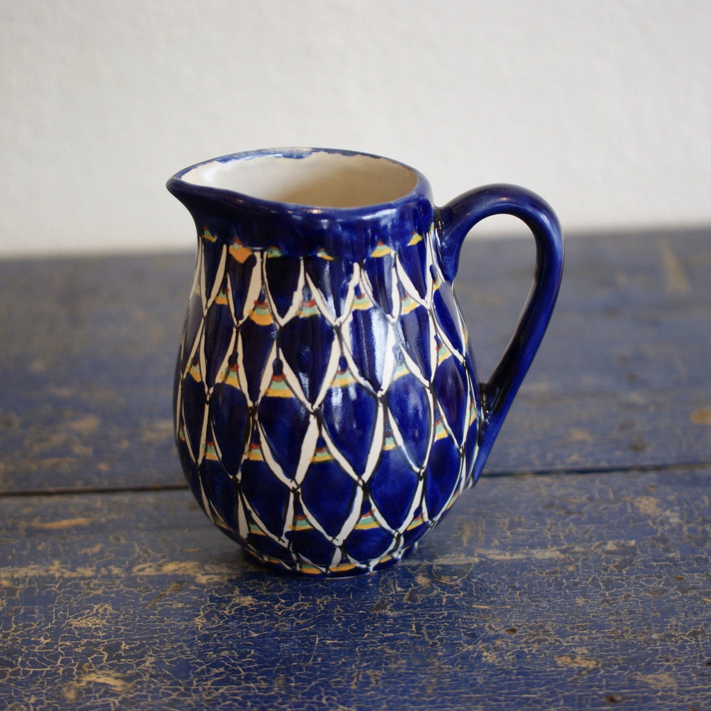 Small Talavera Pitchers, Ready to Ship Ceramics Zinnia Folk Arts Blue Zinnia  