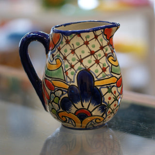 Small Talavera Pitchers, Ready to Ship Ceramics Zinnia Folk Arts Multi with Blue  