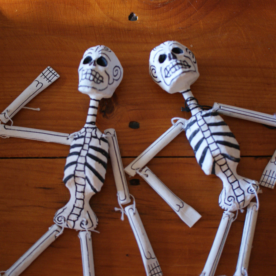 Dangling Day of the Dead Skeletons, 12" Day of the Dead Zinnia Folk Arts