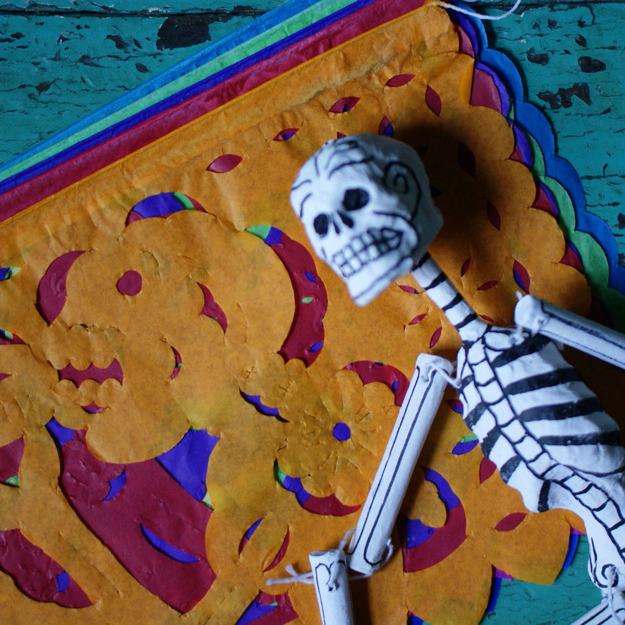 Dangling Day of the Dead Skeletons, 12" Day of the Dead Zinnia Folk Arts