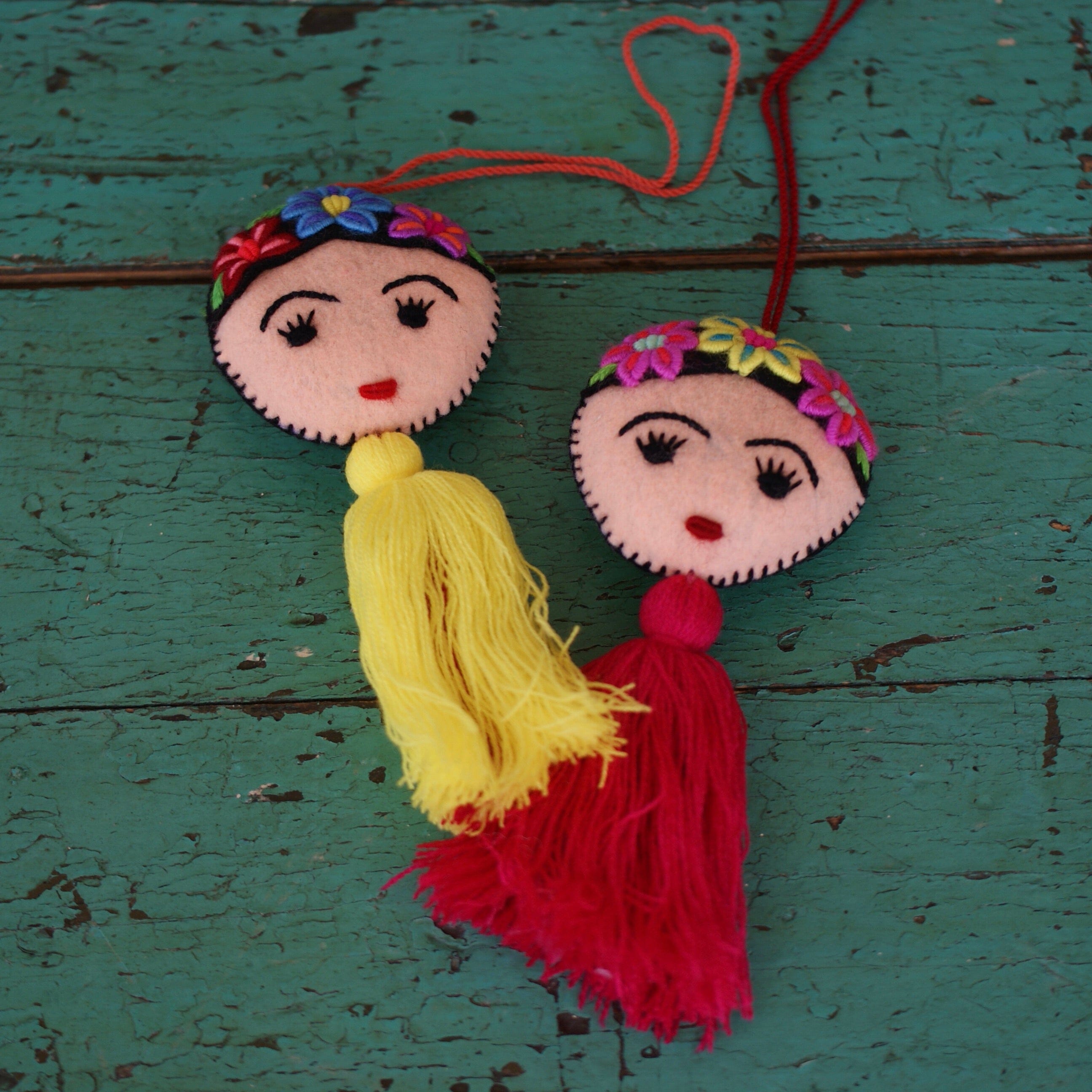 Soft Flannel Hanging Frida Kahlo Whimsical Zinnia Folk Arts   