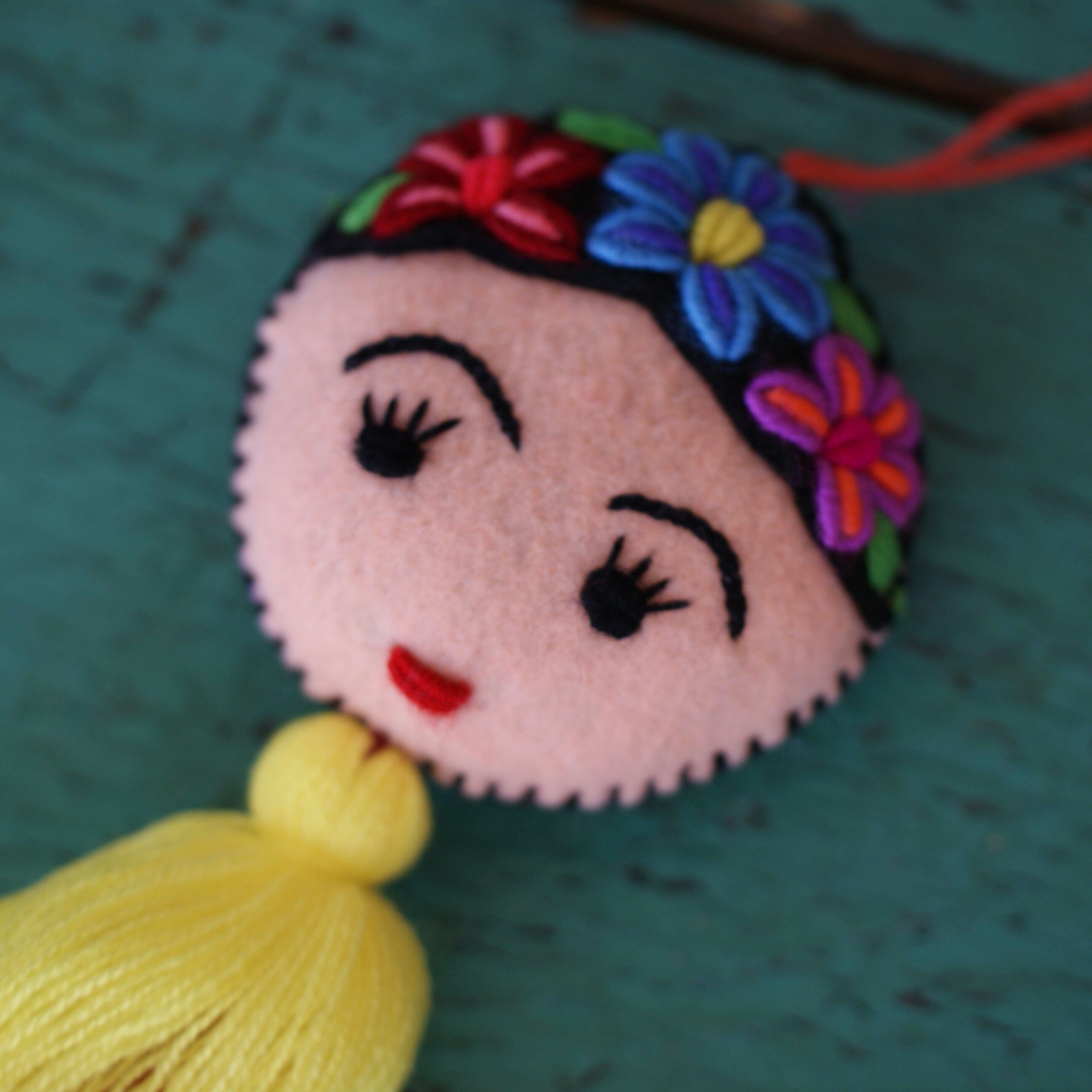 Soft Flannel Hanging Frida Kahlo Whimsical Zinnia Folk Arts   