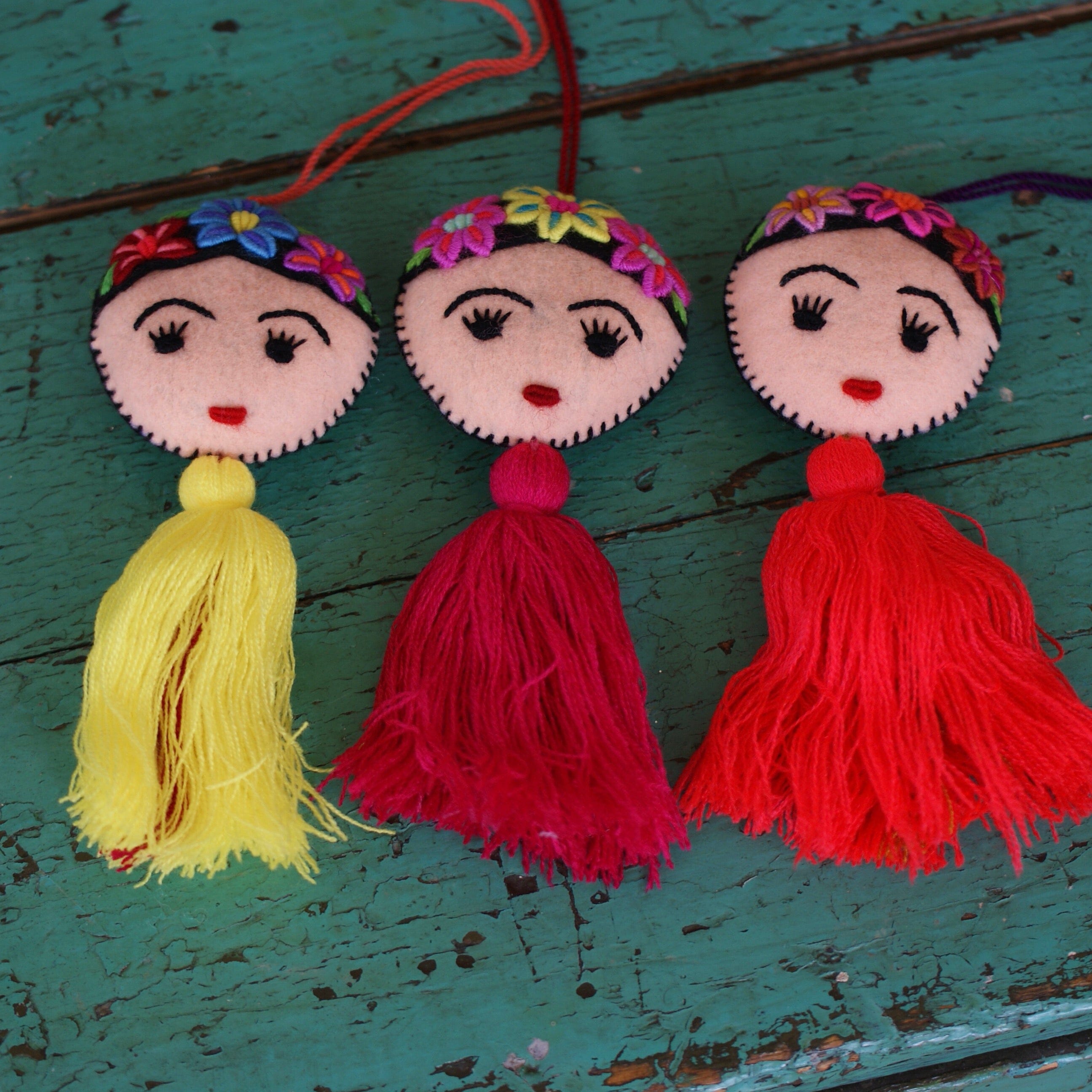 Soft Flannel Hanging Frida Kahlo Whimsical Zinnia Folk Arts   