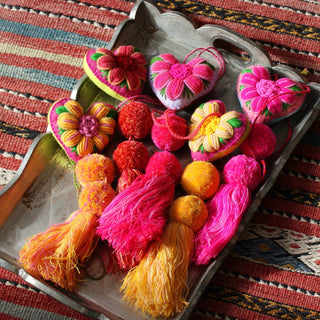 Soft Flannel Mexican Hearts, Medium Home Decor Zinnia Folk Arts   