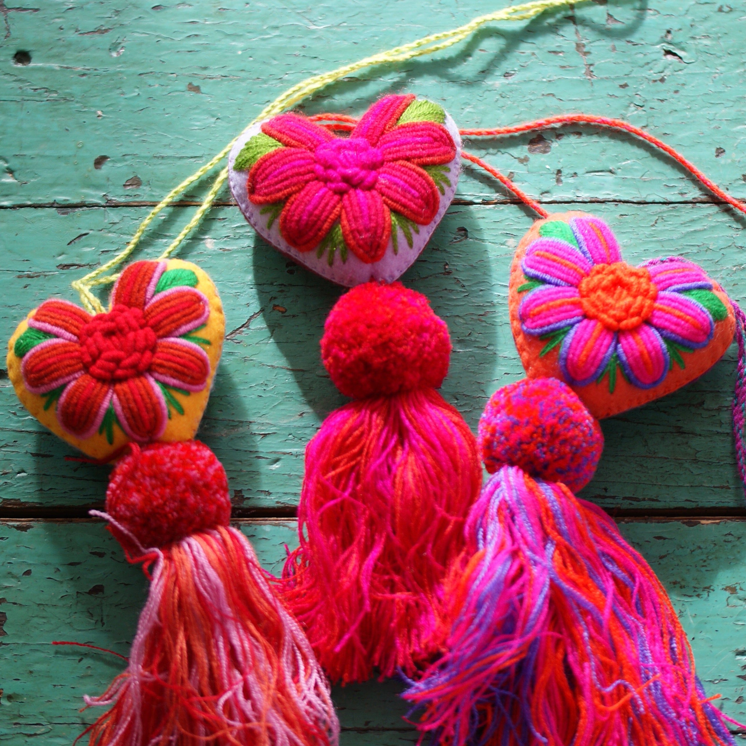 Soft Flannel Mexican Hearts, Medium Home Decor Zinnia Folk Arts   