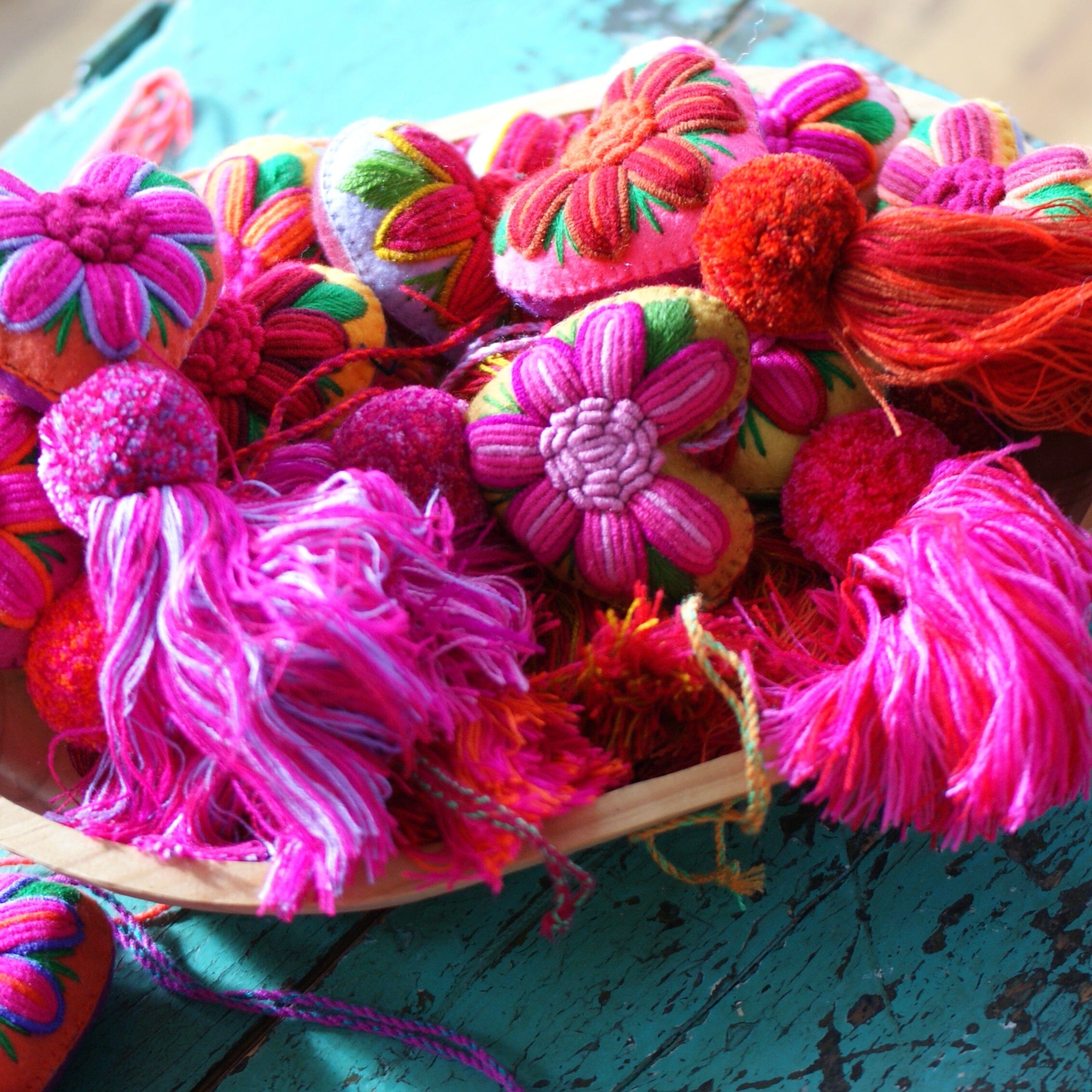 Soft Flannel Mexican Hearts, Medium Home Decor Zinnia Folk Arts   