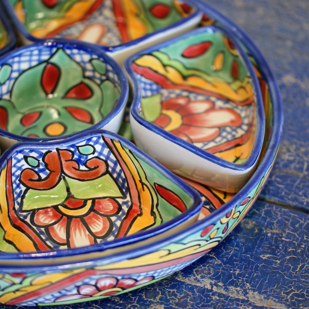 Special Order Appetizer Tray with Removeable Bowl - Verde Servingware Zinnia Folk Arts   