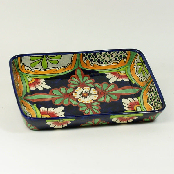 Mexican Talavera Baking Pan (9x13) - Blue/Saffron – Zinnia Folk Arts