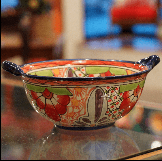 Special Order Cazuela Bowl with Small Handles - Rojo Servingware Zinnia Folk Arts   