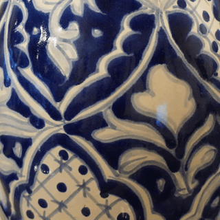 Special Order Cradle Flower Box, Medium - Blue/White Pots and Vases Zinnia Folk Arts   