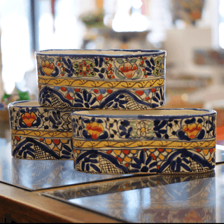 Special Order Cradle Flower Box, Medium - Cobalt Pots and Vases Zinnia Folk Arts   