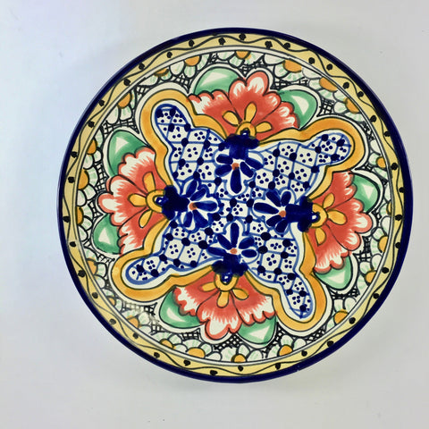 Special Order Dinner Plate - Orange Hibiscus Tableware Zinnia Folk Arts   