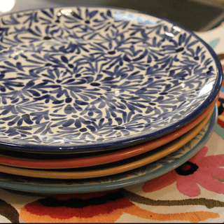 Special Order Dinner Plate - Spring Cobalt Tableware Zinnia Folk Arts   