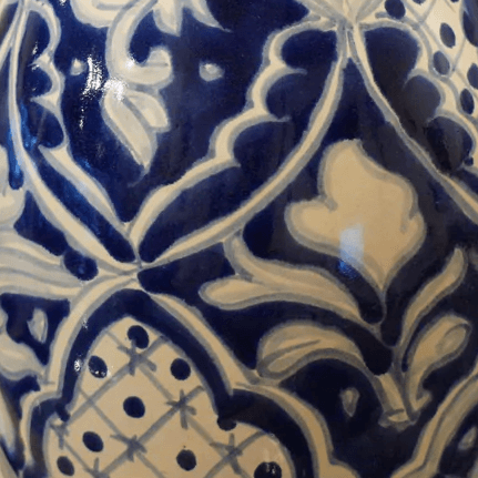 Special Order Mexican Talavera Serving Platter - Blue/White Servingware Zinnia Folk Arts   