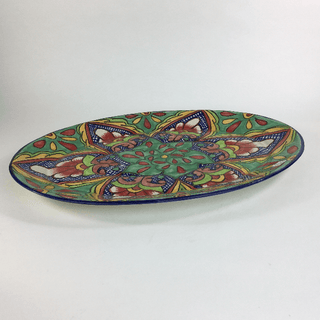 Special Order Mexican Talavera Serving Platter - Verde Servingware Zinnia Folk Arts   