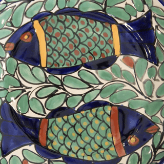 Special Order Octagonal Serving Bowl - Fish Servingware Zinnia Folk Arts   