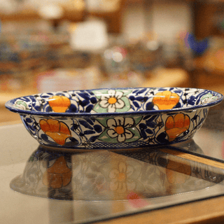 Special Order Oval Serving Bowl - Cobalt Servingware Zinnia Folk Arts   