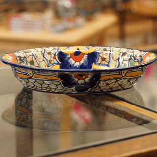 Special Order Oval Serving Bowl - Red Petunia Servingware Zinnia Folk Arts   