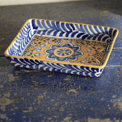 Mexican Talavera Baking Pan (9x9) - Blue/White – Zinnia Folk Arts