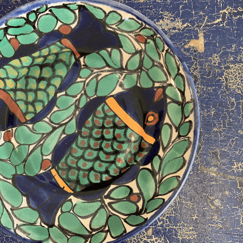Special Order Round Dessert Plate - Fish Tableware Zinnia Folk Arts   