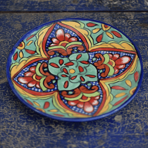 Special Order Round Dessert Plate - Verde Tableware Zinnia Folk Arts   