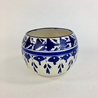 Special Order Round Flower Pots (Medium) - Blue/White Pots and Vases Zinnia Folk Arts   