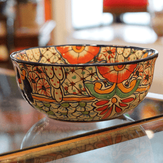 Special Order Salad Bowl (Large) - Red Petunia Servingware Zinnia Folk Arts   