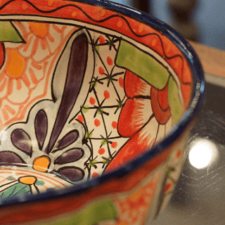 Special Order Salad Bowl (Large) - Rojo Servingware Zinnia Folk Arts   