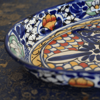 Special Order Shallow Oval Baking Dish - Cobalt Bakeware Zinnia Folk Arts   