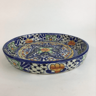 Special Order Shallow Pie Plate or Tray - Cobalt Bakeware Zinnia Folk Arts   