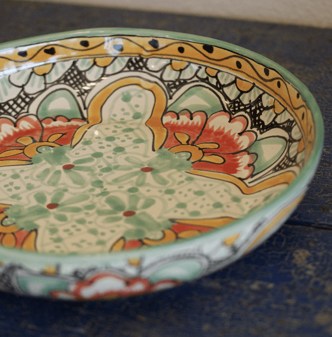 Special Order Shallow Serving Bowl - Mint Green Servingware Zinnia Folk Arts   