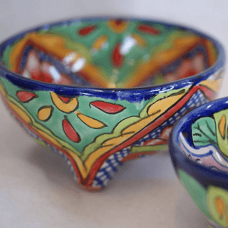 Special Order Three Footed Bowl - Verde Servingware Zinnia Folk Arts   