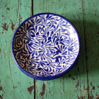 6" Spring Design Appetizer Plates, Ready to Ship Ceramics Zinnia Folk Arts 6" Cobalt  