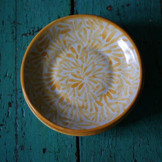 6" Spring Design Appetizer Plates, Ready to Ship Ceramics Zinnia Folk Arts 6" Yellow  
