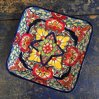 Square 9"x 9" Talavera Baking Pan, Various Designs, Ready to Ship Ceramics Zinnia Folk Arts Cheers  