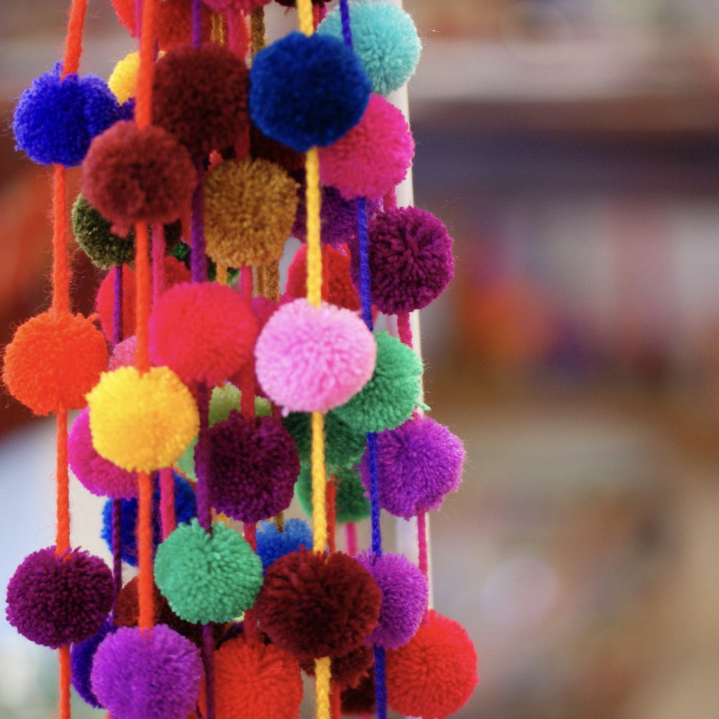 Strings of Chiapas Pompoms Textile Zinnia Folk Arts Multi-color-Medium Pom  