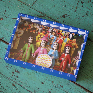 The Beatles Nicho Box  Zinnia Folk Arts Blue  