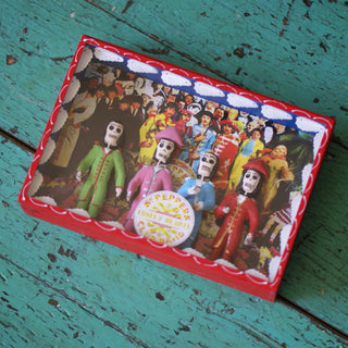 The Beatles Nicho Box  Zinnia Folk Arts Red  