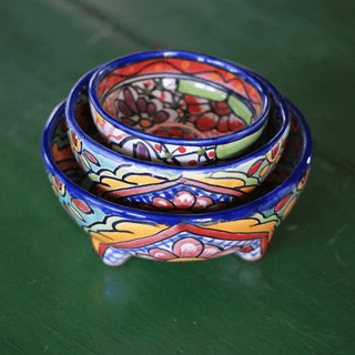 Three-Footed Bowls, Large, Ready to Ship Ceramics Zinnia Folk Arts   