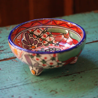 Three-Footed Bowls, Large Ceramics Zinnia Folk Arts Rojo  