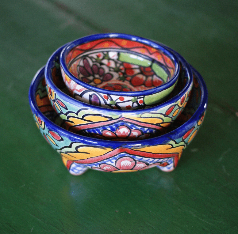 Three-Footed Bowls, Medium, Ready to Ship Ceramics Zinnia Folk Arts   