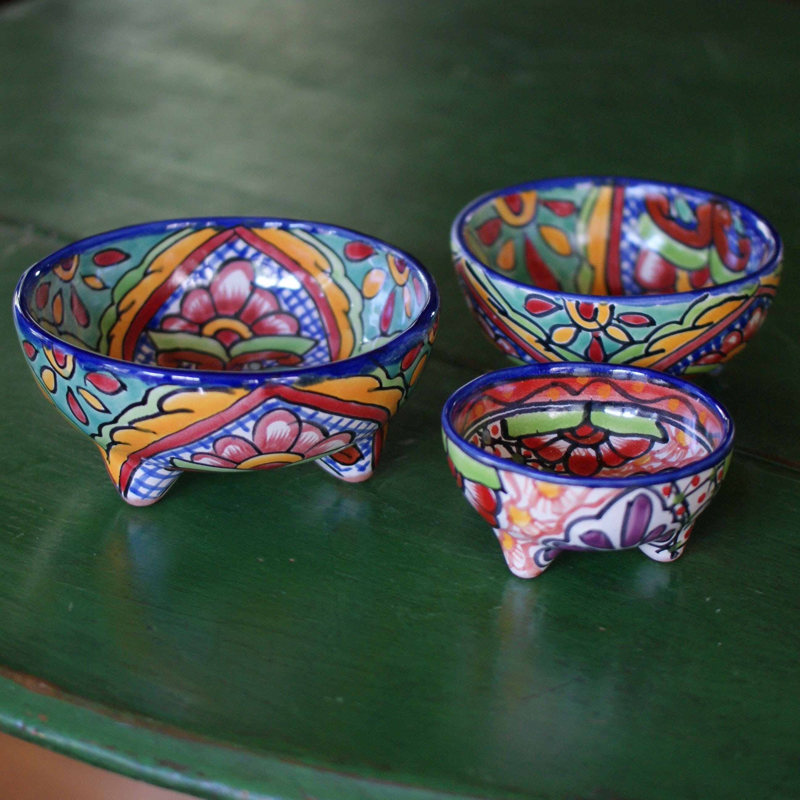 Three-Footed Bowls, Small, Ready to Ship Ceramics Zinnia Folk Arts   