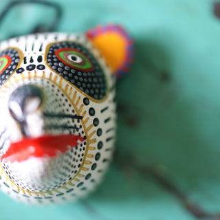 Tiny Carved and Painted Animal Masks, Xuana Family Whimsical Zinnia Folk Arts   