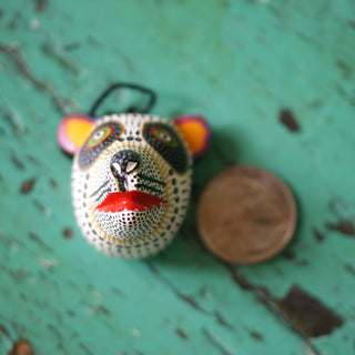 Tiny Carved and Painted Animal Masks, Xuana Family Whimsical Zinnia Folk Arts   