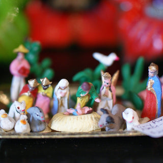 Tiny Clay Puebla Nativity Scene, 20 pieces Christmas Zinnia Folk Arts   