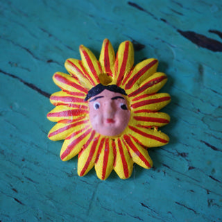 Tiny Sun Face, Ocumicho Whimsical Zinnia Folk Arts   